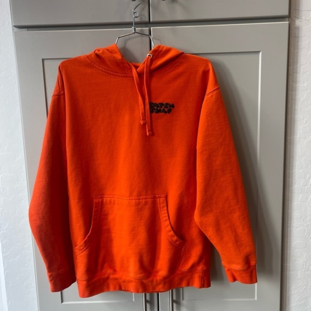 Catch Surf Evan Rossell Orange Puff Print Chiller Fleece Pullover Hoodie Medium